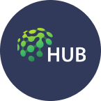 HUB logo for landing page - icon, illustrating care coordination, highlighting HUB Healthcare's free and best solutions for compliance management systems.