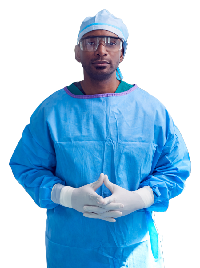 Scrub tech with full gear, PNG